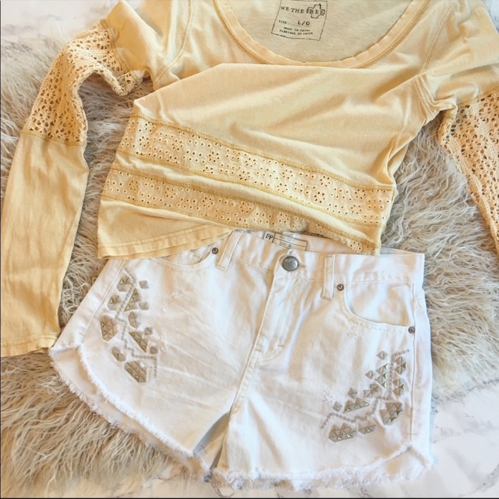 Free People white shorts 26